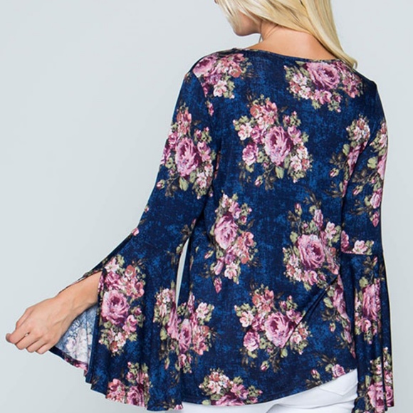 BELL SLEEVE TOP with Front Straps - Picture 2 of 3